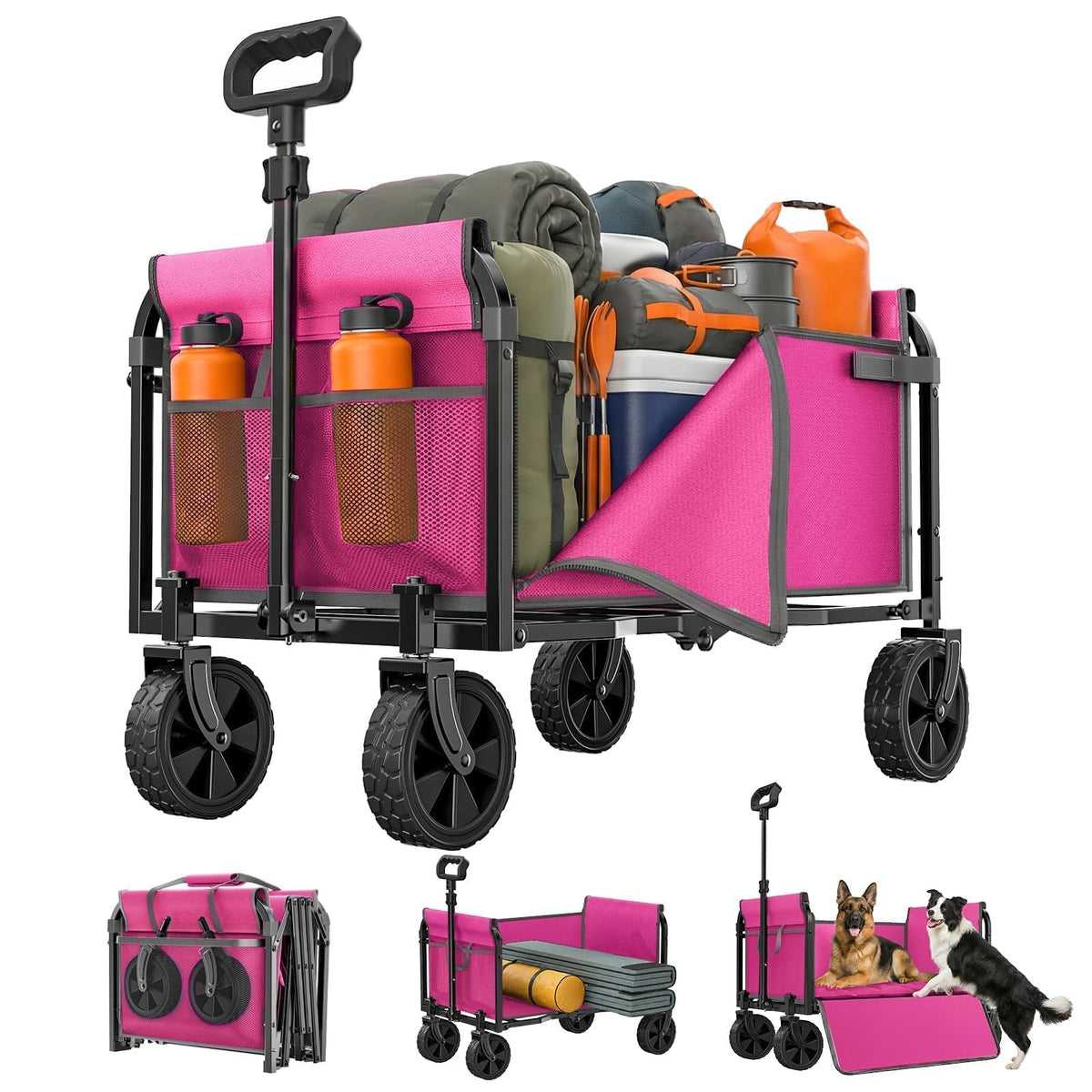 Holacamking folding wagon compact design enables easy storage and transport.