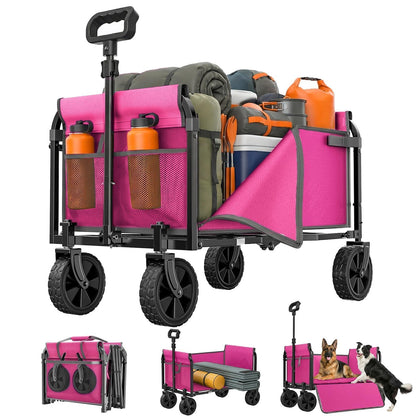 Holacamking folding wagon compact design enables easy storage and transport.