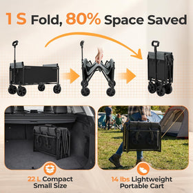 Holacamking heavy-duty frame supports up to 220 pounds for hauling.