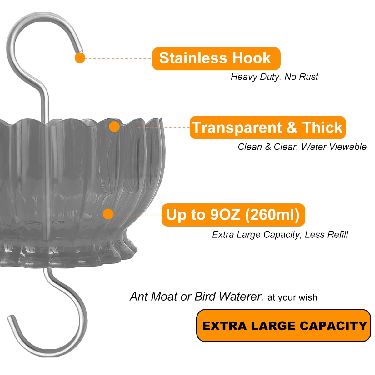HOLAHOMA ant moat option to use with bowl and dish set for seeds