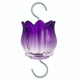 HOLAHOMA glass ant moat with gradient purple tulip, 3 oz capacity protects nectar