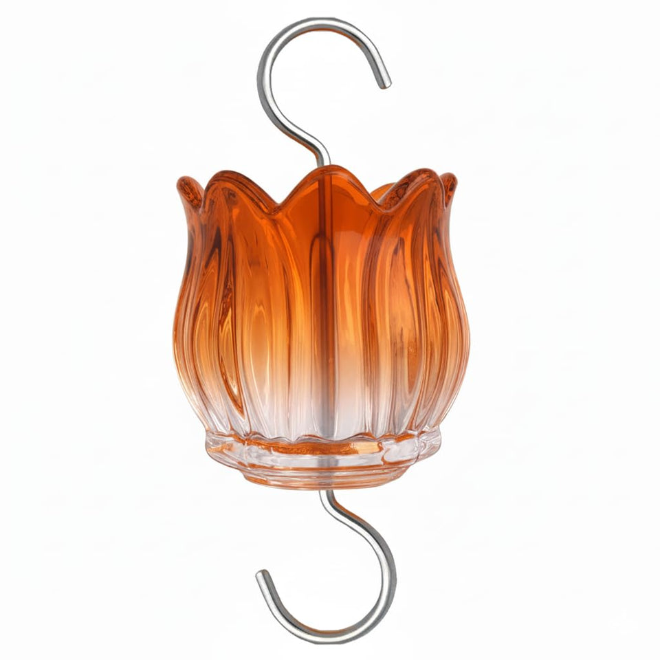 HOLAHOMA glass ant moat on hummingbird feeder showing 3 oz capacity and protection