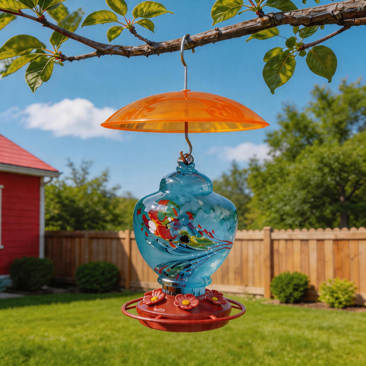 HOLAHOMA protective dome keeps small feeders dry during storms