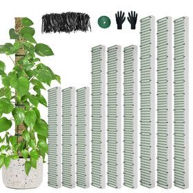 Holanhing 60-inch D-shape moss pole supports tall Monstera growth with sturdy metal mesh.
