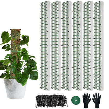 HOLANHING D-shape moss pole 40 inch supports climbing plants with strong semi-cylindrical design