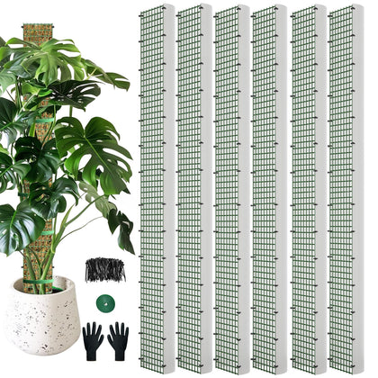 HOLANHING D-shape moss pole with 60-inch mesh provides sturdy support for climbing plants.
