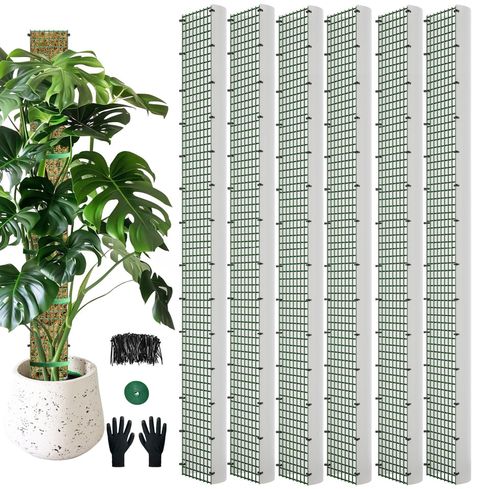 HOLANHING D-shape moss pole with 60-inch mesh provides sturdy support for climbing plants.
