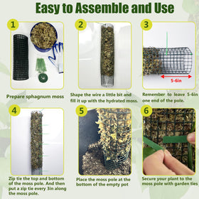 HOLANHING guide to moss pole usage demonstrates easy assembly.