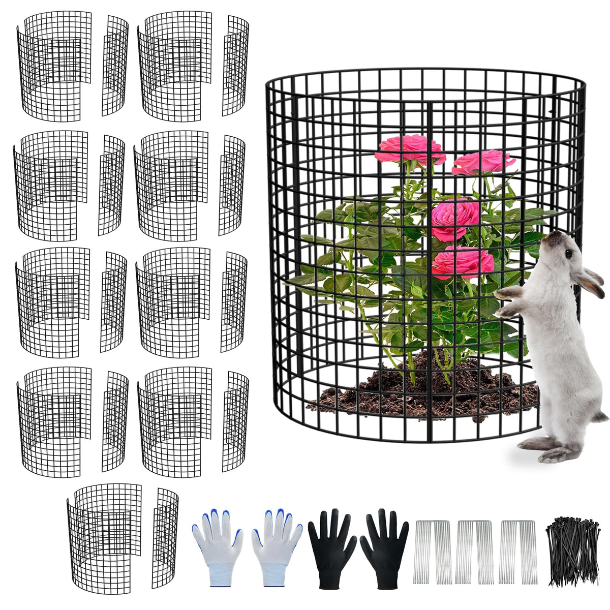 HOLANHING plant protector assembly ready to form cages for garden seedlings.