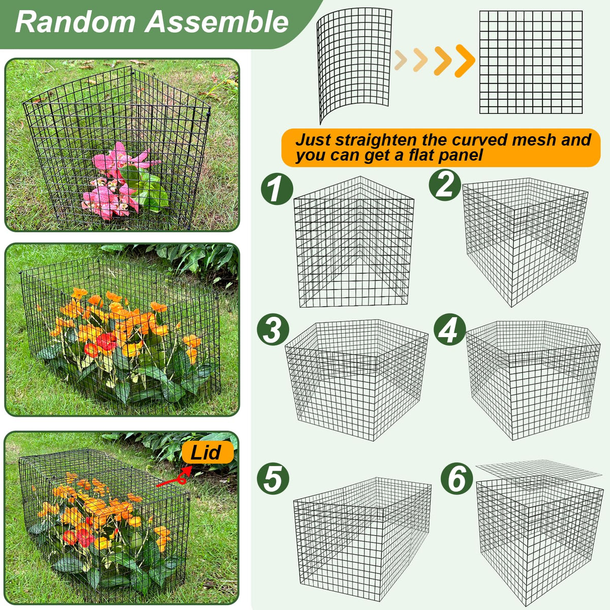 HOLANHING cage in 13-1/2 inch diameter provides room for growing plants.