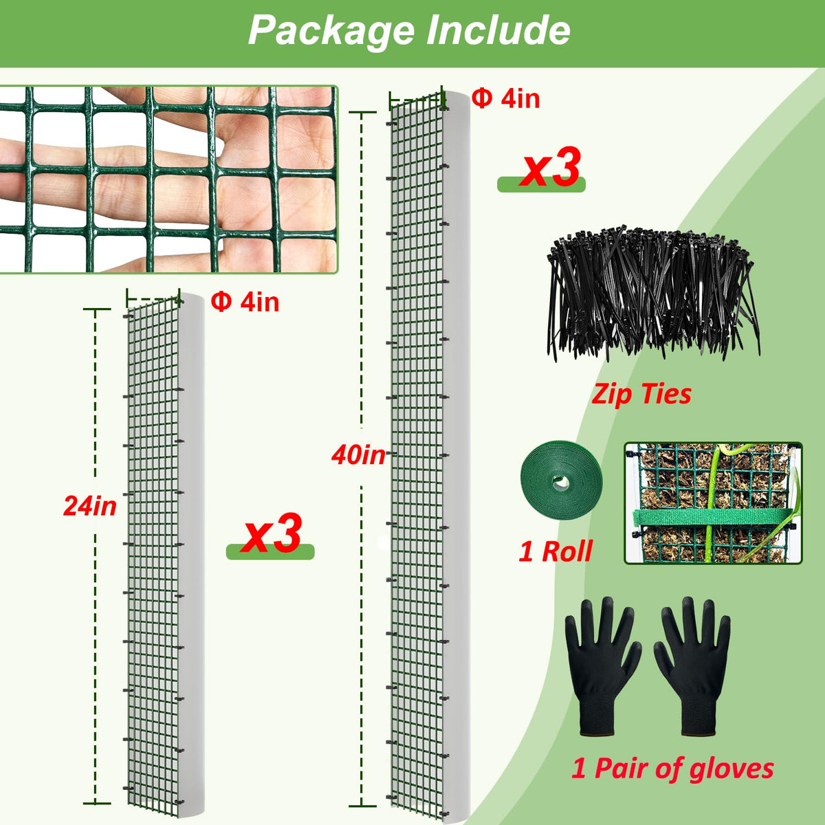 HOLANHING cable ties and garden ties included for quick install.