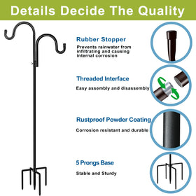 HoLarXuQ five-prong base enhances stability in windy garden settings.
