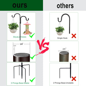 HoLarXuQ two-arm garden hook ideal for hanging plants, lights, and decor.