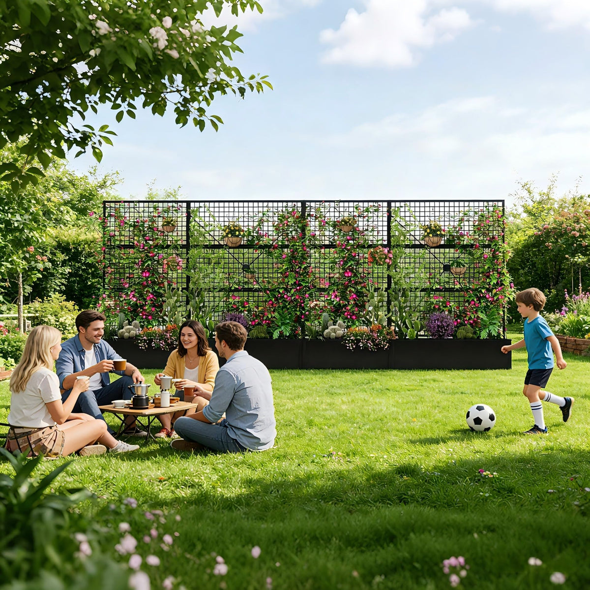 HOLCEPZN expansive interior supports vegetables, herbs, and flowering vines.