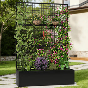 HOLCEPZN privacy planters trellis supports climbing plants for vertical growth.
