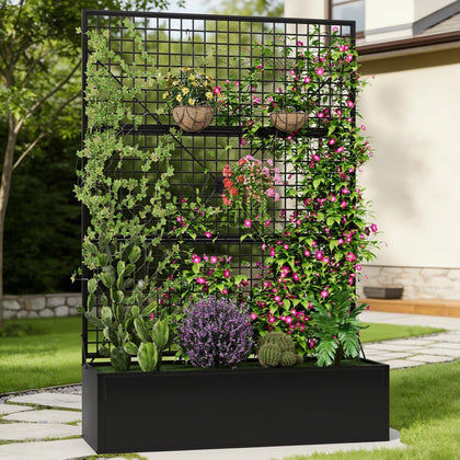 HOLCEPZN privacy planters trellis supports climbing plants for vertical growth.