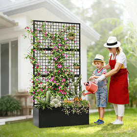 HOLCEPZN trellis-equipped planter guides vines for vertical space saving.