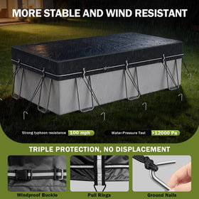 HOLDCOVER 7x10ft debris-blocking cover maintains water clarity