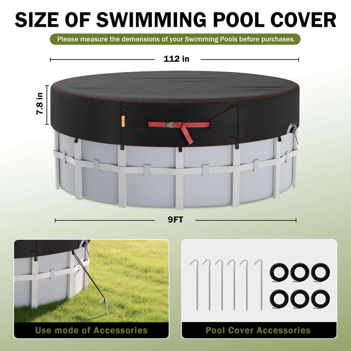 HOLDCOVER round solar pool cover blocks rain and keeps water cleaner under bright sun.