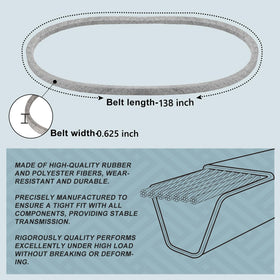 Holdly belt shown with compatible Cub Cadet, Troy-Bilt, and Toro models.