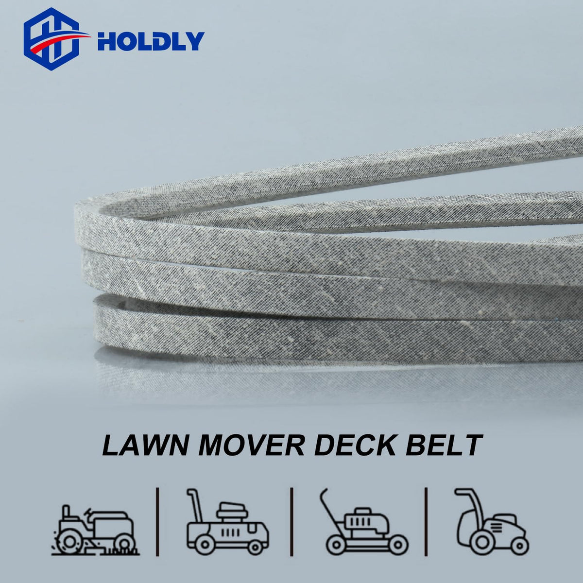 Holdly deck belt in transit, ready for rejuvenating a tired mower.