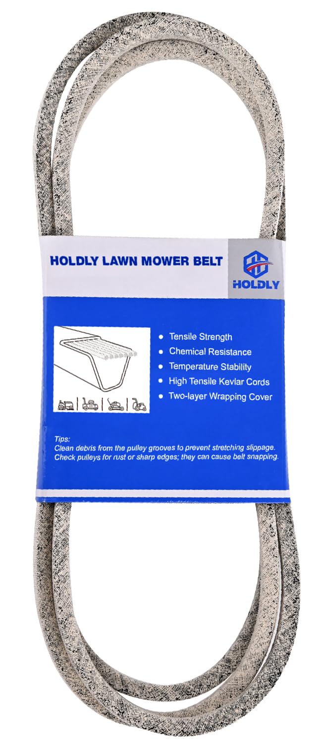 Holdly Kevlar mower deck belt close-up highlighting durability.