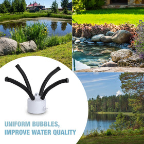 Holdly water circulation bubbles improve pond flow and reduce dead zones.