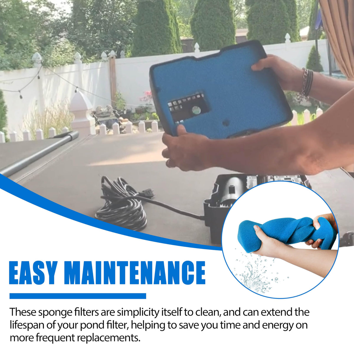 HOLEPU reusable pond filter media for long-lasting use.