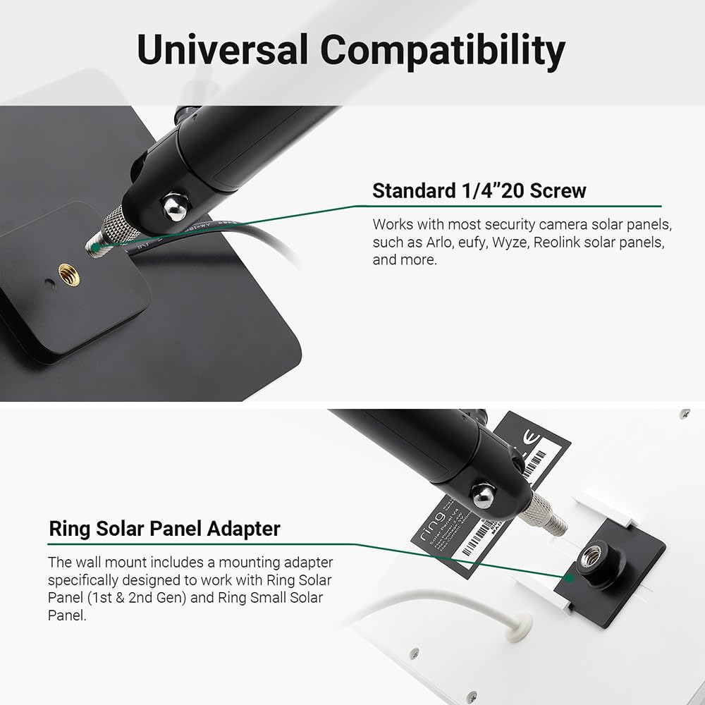 Holicfun extended mounting arm for higher solar exposure and tilt.