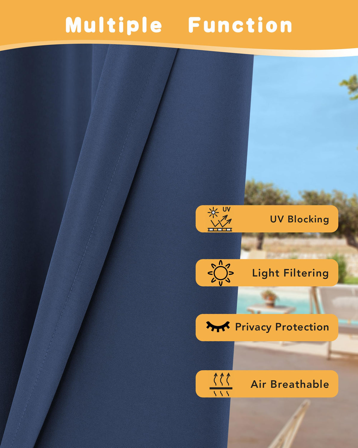HolidayIdeas grommet curtains easy-hanging: sturdy rings simplify setup and adjustment.