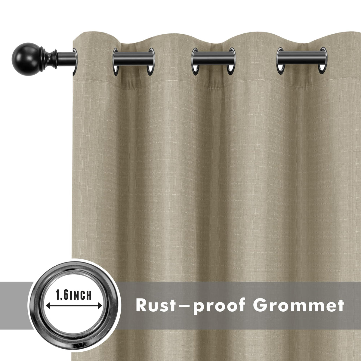 HolidayIdeas indoor-outdoor linen blend curtains, 54x84, ideal for porch or sunroom.