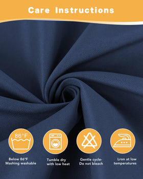 HolidayIdeas navy-color-curtains: timeless navy shade complements outdoor decor.