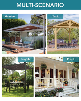 HolidayIdeas 110x84 drape installed on gazebo shows versatile decor.