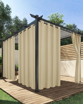 HolidayIdeas outdoor cream panel hanging for private patio shade
