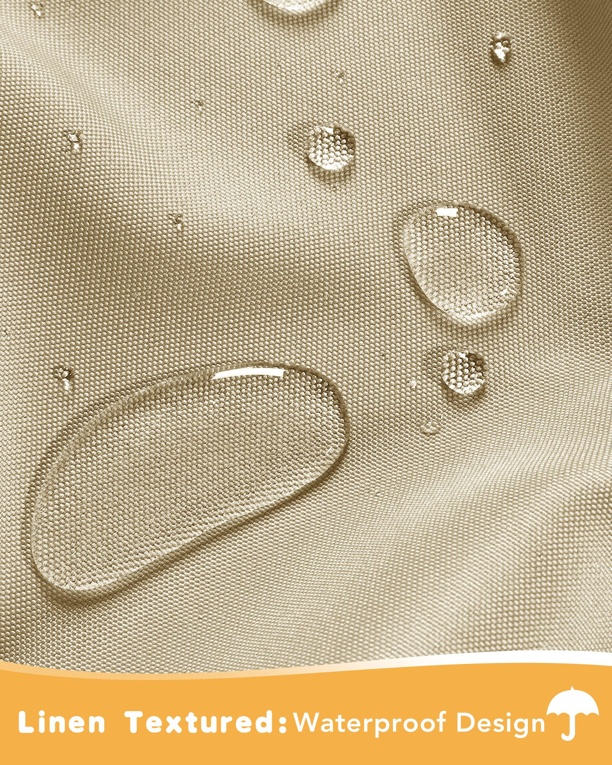 HolidayIdeas cream outdoor curtain panel close-up showing weather resistance