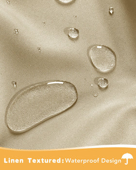 HolidayIdeas cream outdoor curtain panel close-up showing weather resistance