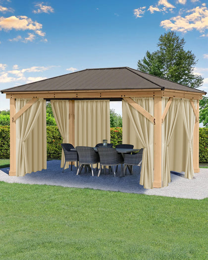 HolidayIdeas outdoor curtains full cream set offers privacy and weather protection for patios.