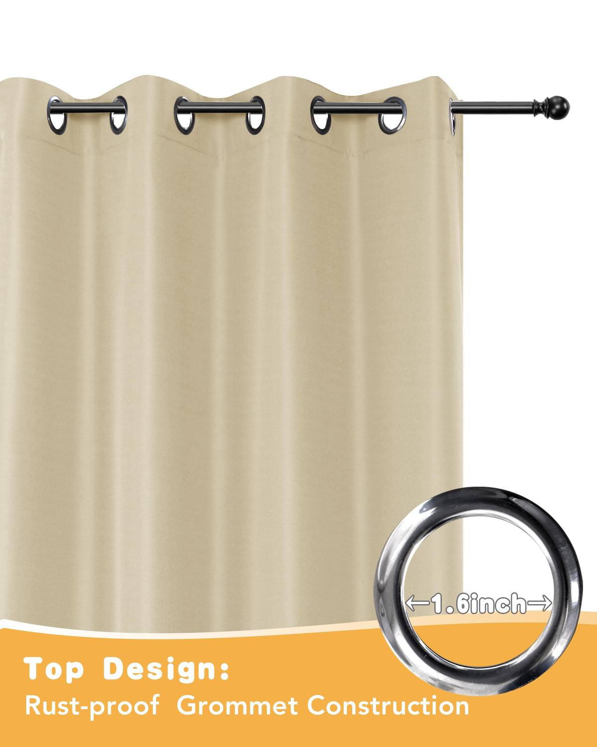 HolidayIdeas grommet-detail curtain ready for easy porch hanging