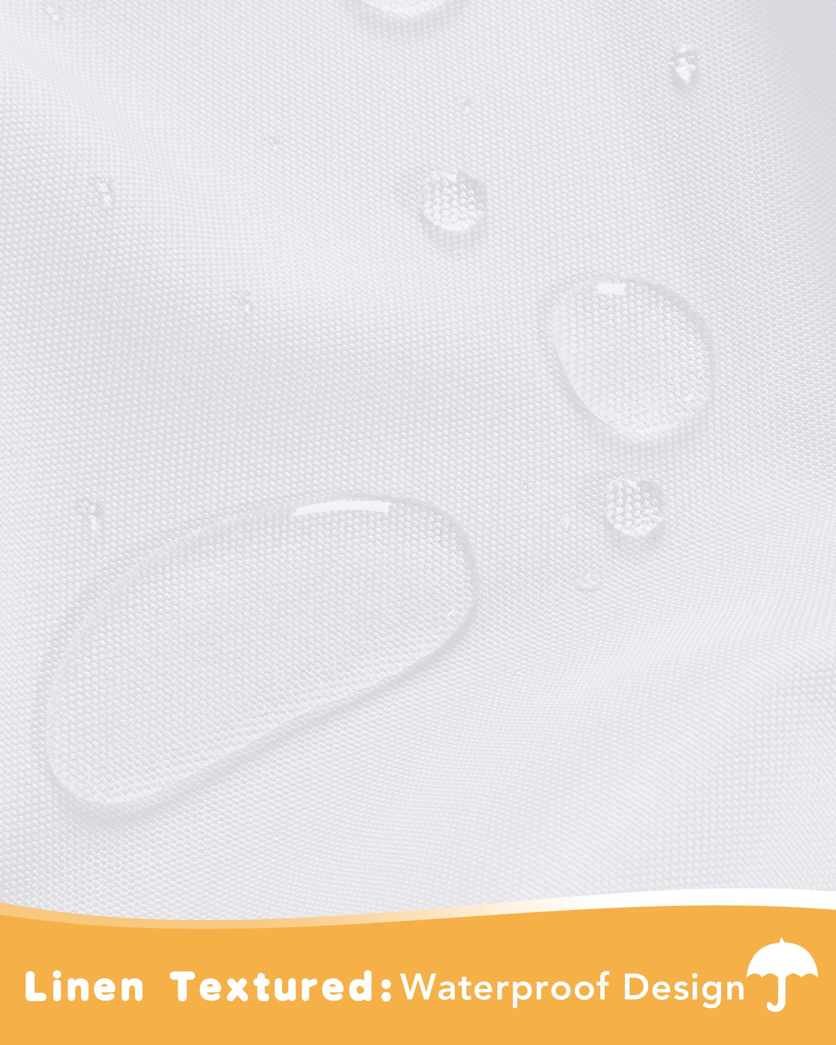 HolidayIdeas waterproof fabric close-up showing durable outdoor curtain material.