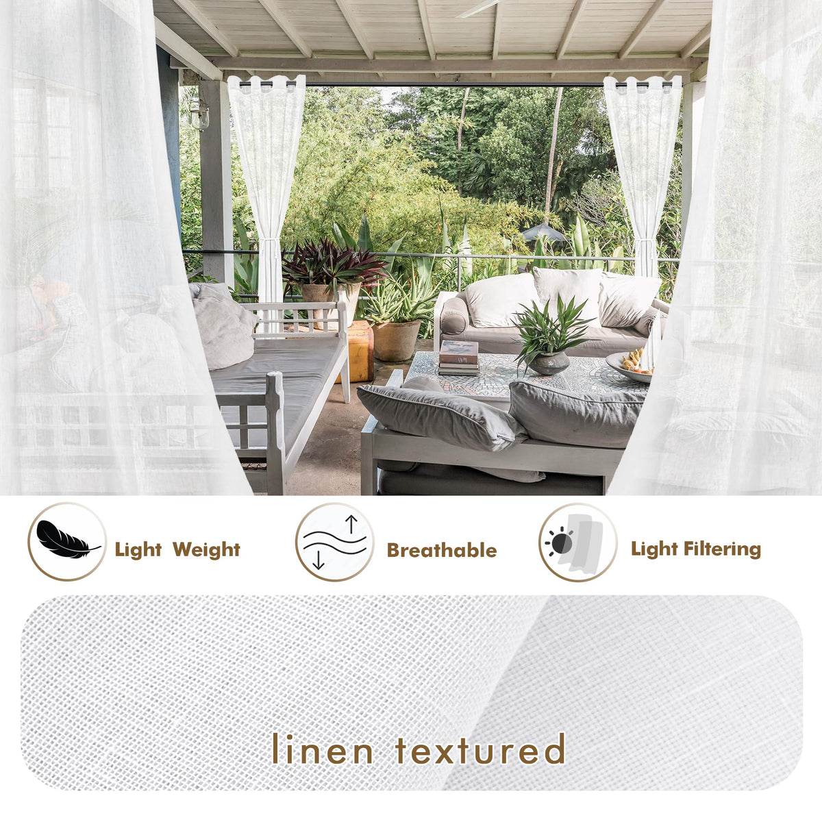 HolidayIdeas waterproof linen-blend fabric ready for light rain protection