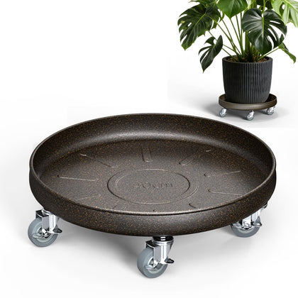 HOLKIE 16-inch plant caddy sturdy frame supports up to 420 lbs for balanced mobility.
