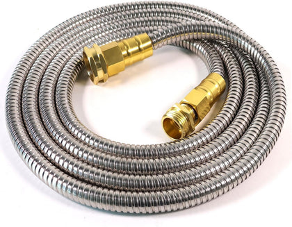 Holldoor short metal hose 15ft with stainless steel shell offers puncture resistance and durability.
