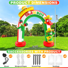 Hollowfly arch features cactus and chili design for vibrant outdoor fiestas.