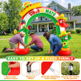 Hollowfly arch with maracas adds lively party flair.