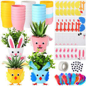 Hollowfly Easter flower pot bunny for kids crafts and spring décor