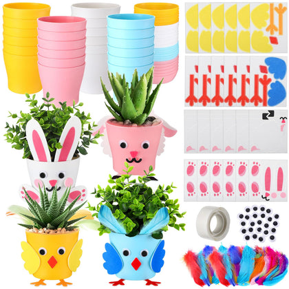 Hollowfly Easter flower pot bunny for kids crafts and spring décor