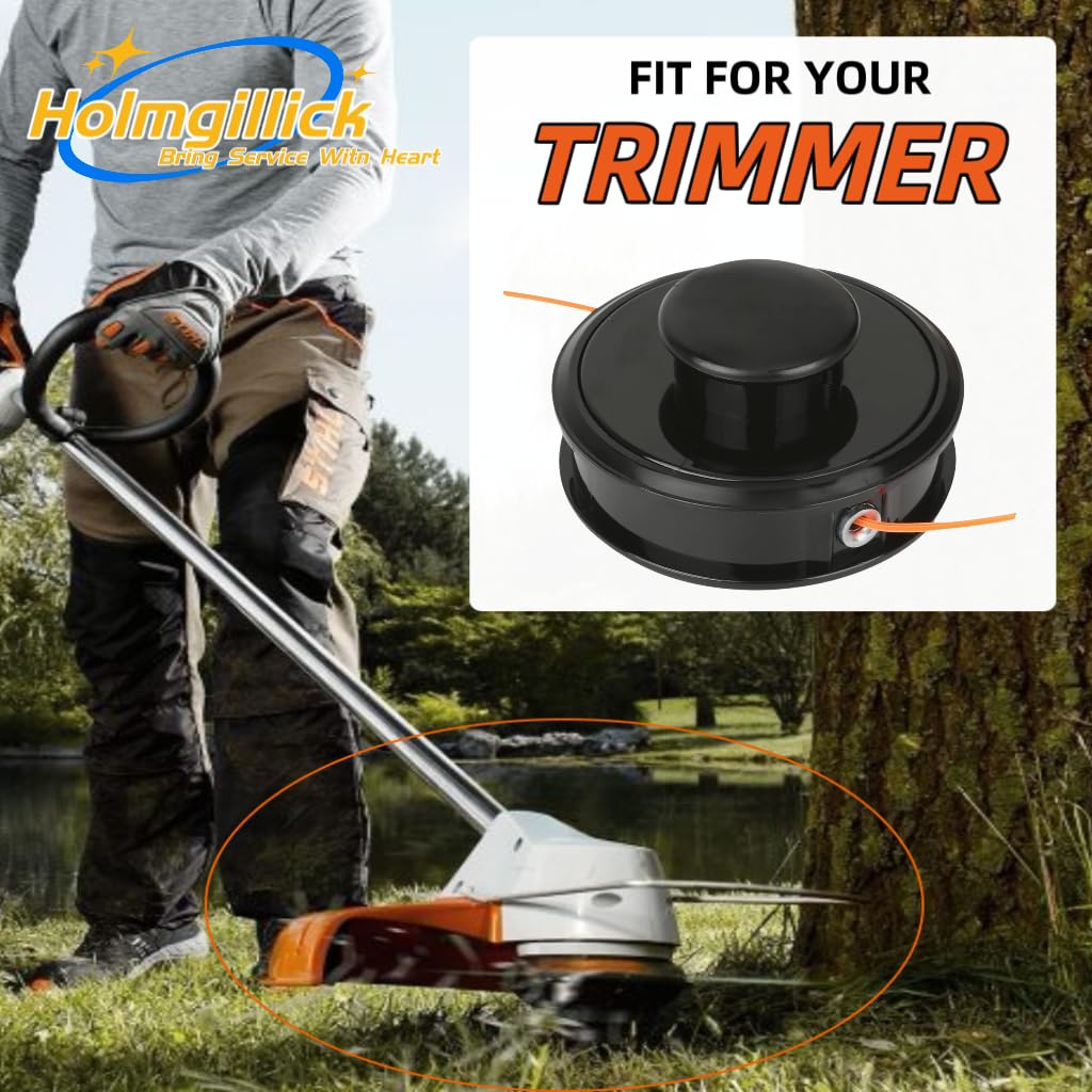 Holmgillick trimmer head durability materials highlight metal and impact‑resistant plastic