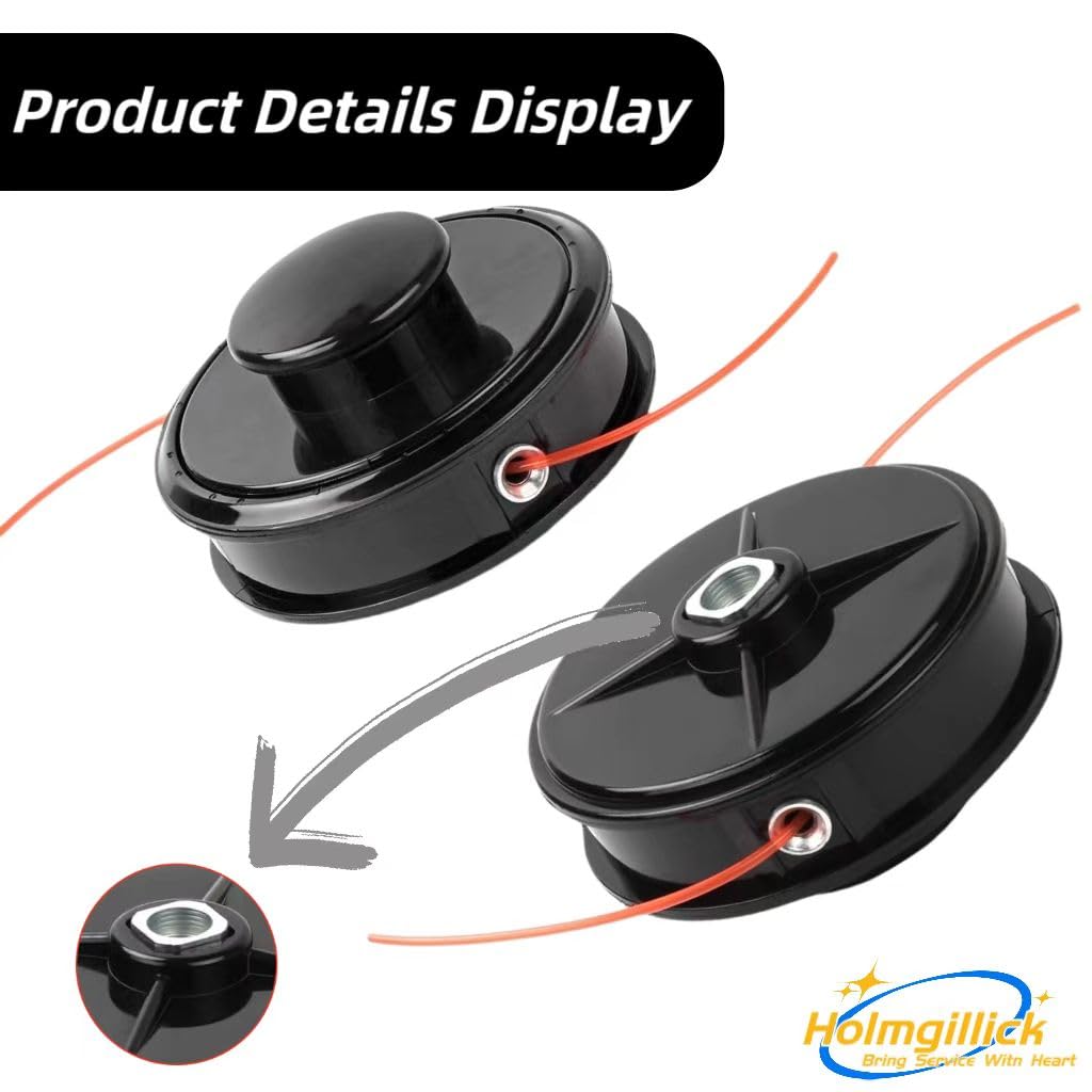 Holmgillick trimmer head packaging emphasizes included parts and compatibility