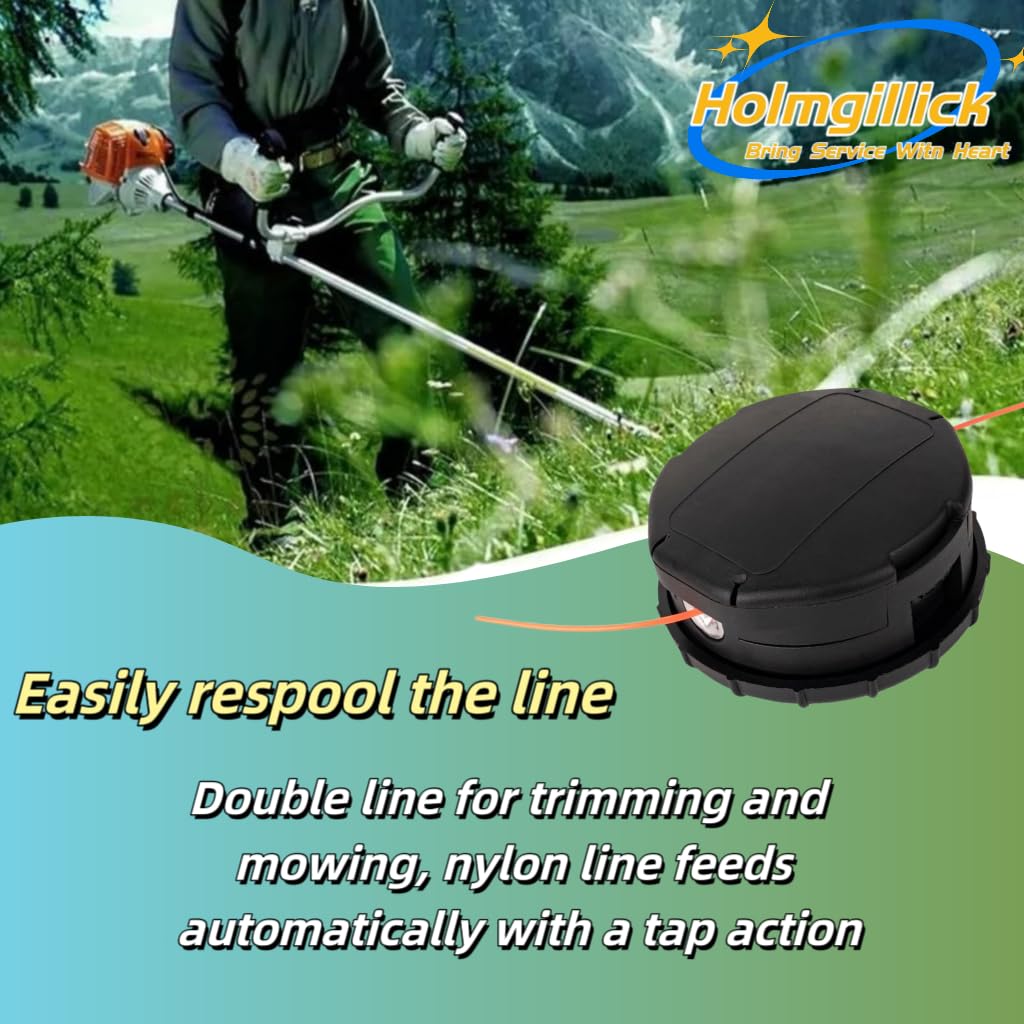 Holmgillick Speed-Feed 450 head helps prevent head sticking and thread stripping.