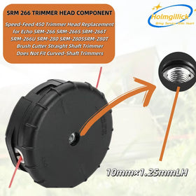 Holmgillick Speed-Feed 450 head with straight shaft design enables precise trimming along fences.